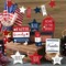 15-Piece 4th of July Tiered Tray Decor – Patriotic Red, White & Blue Wood Signs for Independence Day, Memorial Day & 250th Anniversary USA Party Farmhouse Home Decorations
